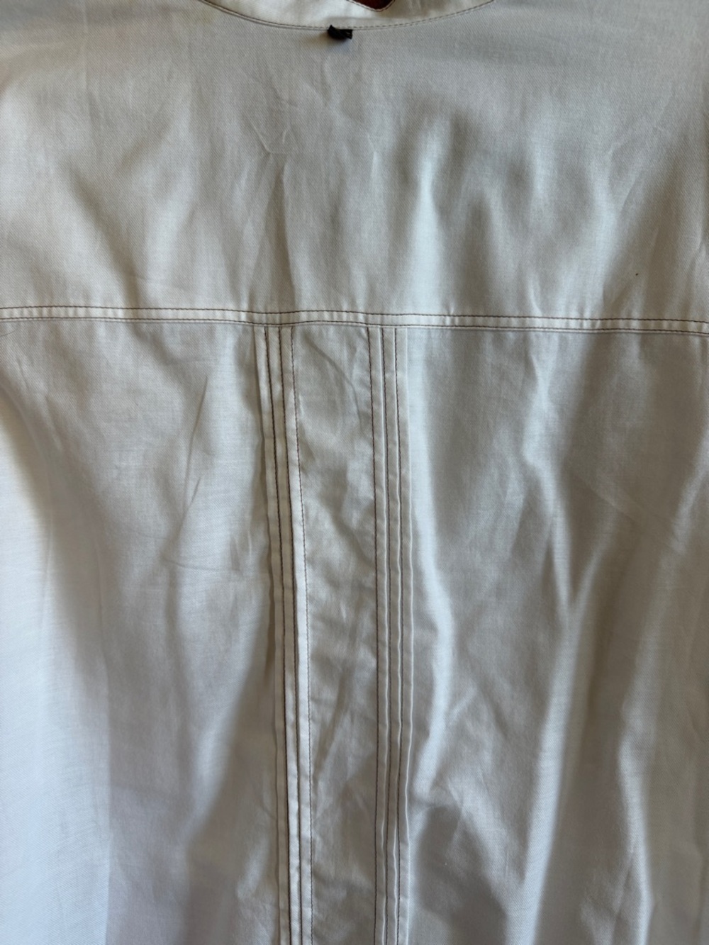 Billy Reid White Banded Collar Button-Up - Picture 5 of 7